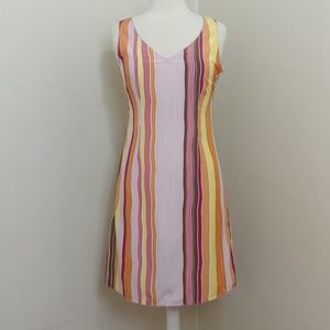 Max & Co. Active Size 8 Striped Orange Yellow Casual Day Dress